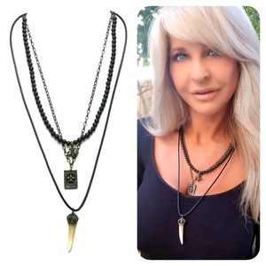Kinley Sterling and Onyx Unisex Necklace